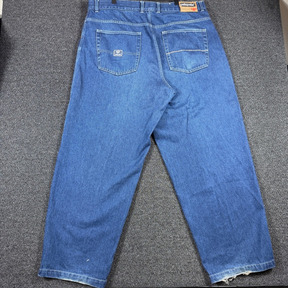 Vintage Pelle Pelle Marc Buchanan Baggy Wide Leg Jeans Blue Denim Mens 42x34 90s